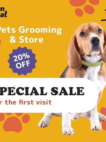 We love first-time visitors. Check out our special sale for your pet's first grooming session with us.