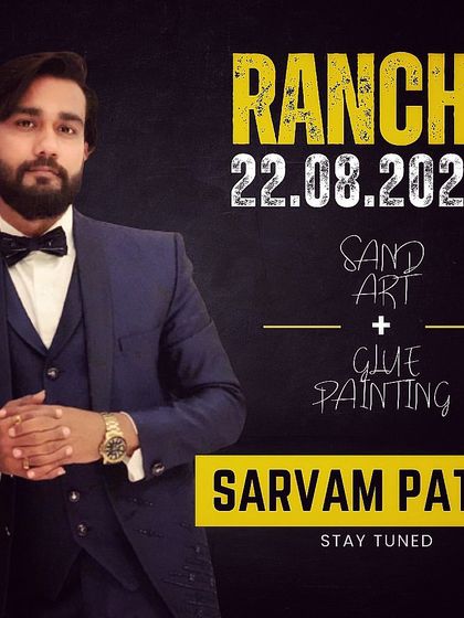 Poster for my combined sand art and glue painting show in Ranchi.