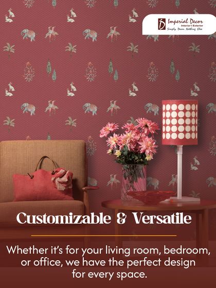 My wallpapers are customizable and versatile. This playful pattern with animal motifs is perfect for a child's room or a quirky living space, showing that we have the perfect design for every room and personality.