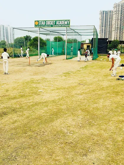 A clear view of our dedicated practice nets area. We offer multiple lanes for batting and bowling warm-ups before your match, ensuring your team is ready to perform.
