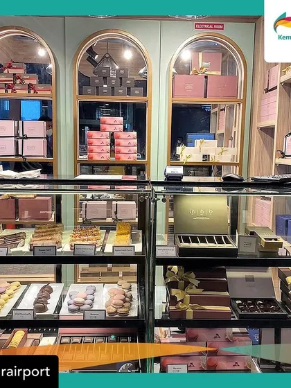 Our display counter at the airport is always stocked with fresh, delicious options for travelers seeking a high-quality treat.
