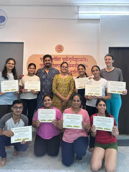 Awarding certificates after our 2-day mentorship workshop. It's a big responsibility to mentor students on their yoga journey, and I'm blessed to be able to guide them.