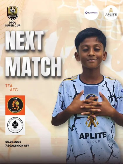 Next match announcement for our U13 team in the DPDL Super Cup. Our boys are always ready to compete.