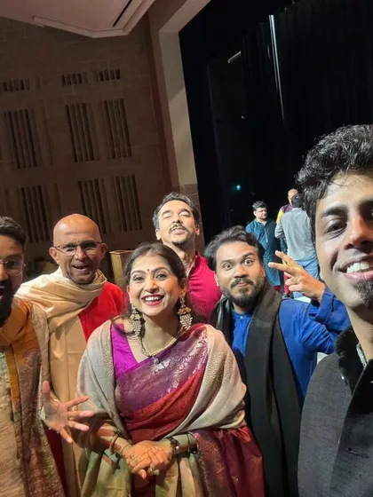 Fun and candid moments with the artists of the Hindustani-Carnatic collaboration in Chicago. The camaraderie off-stage is just as important as the music on-stage.