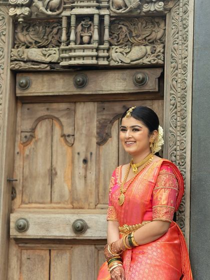 A happy and radiant bride on her wedding day. My goal is always to make my clients feel comfortable and confident, with a look that feels like the best version of themselves.