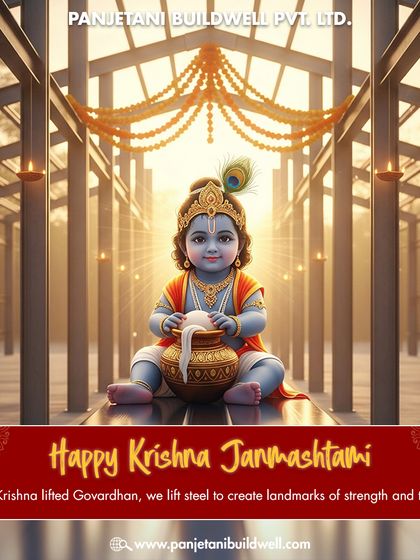 Wishing everyone a Happy Krishna Janmashtami. As Krishna lifted Govardhan, we lift steel to create landmarks of strength and trust.