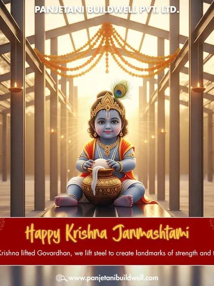 Wishing everyone a Happy Krishna Janmashtami. As Krishna lifted Govardhan, we lift steel to create landmarks of strength and trust.