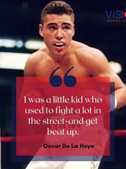 Oscar De La Hoya's journey from a kid who got beat up to a world champion is an inspiration. It shows that where you start doesn't determine where you finish.