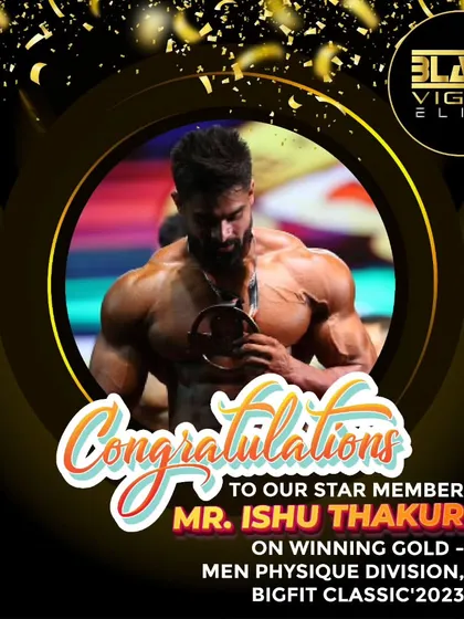 A huge congratulations to our star member, Mr. Ishu Thakur, for winning Gold in the Men's Physique Division at the Bigfit Classic 2023. We are incredibly proud to be a part of your journey to the top.