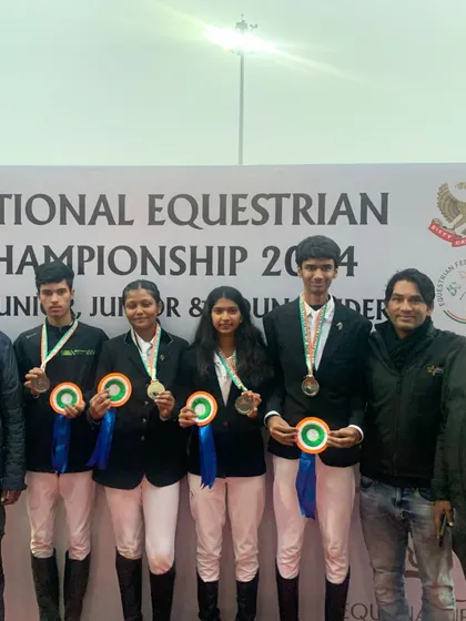 The future of our academy is bright. Here is our team celebrating a Team Silver medal in CH-1 show jumping at the Junior National Equestrian Championship 2024. We build a strong foundation for young riders to succeed in competitive equestrian sports.