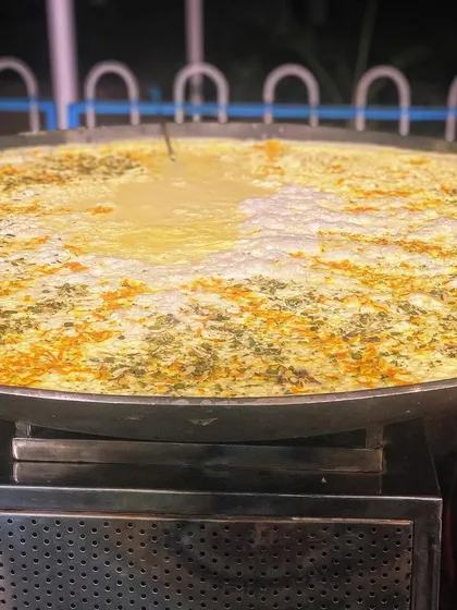 Perfect for winter weddings, my Kadhai Milk station serves up hot, creamy milk simmered for hours with saffron and nuts. It's a comforting and traditional beverage that warms the soul.