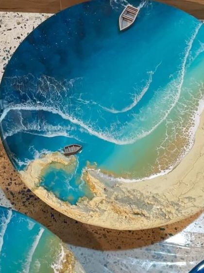 Learn to create beautiful beach art in my upcoming workshop. I teach how to make realistic waves, 3D islands, and use real sand and miniatures.