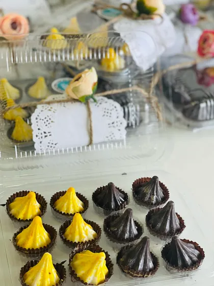 Our chocolate-covered modaks, a modern twist on a Ganpati festival classic. We offer them in a variety of chocolate types and fillings to make your celebration even sweeter.