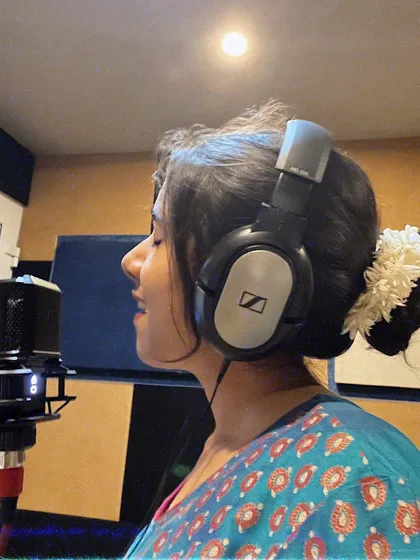 In the studio, with headphones on and a microphone in front of me, I feel most like myself. This is my sacred space for creation, where I give voice to lyrics and compositions.