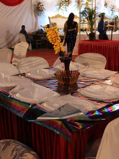 A simple yet elegant table setup for a smaller gathering. Even for more intimate events, we ensure the decor is tasteful and the arrangements are impeccable.