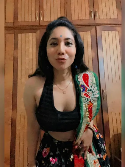 A fun pose before heading out to DJ a Dandiya night. Getting into the festive mood starts before I even reach the venue.
