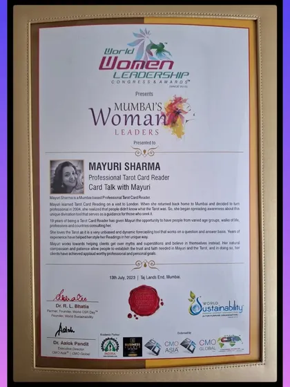A close-up of my award certificate. This recognition celebrates leadership and achievements that bring about social change.