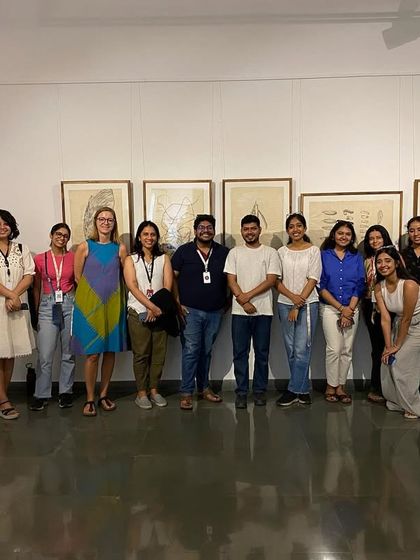 The team from the Museum of Art & Photography (MAP), Bangalore, visiting 'Bring me Flowers'.