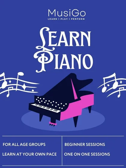 This graphic invites aspiring pianists to join our one-on-one beginner sessions, where they can learn at their own pace in a supportive environment.