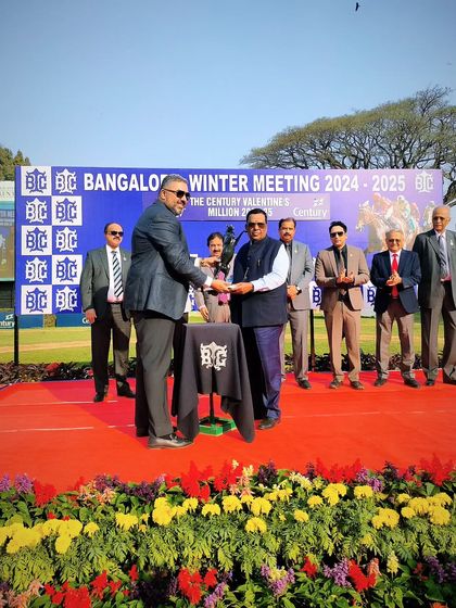 The presentation of The Century Valentine's Million. This partnership with Century Real Estate for a themed race day is a prime example of creative and targeted sponsorship.
