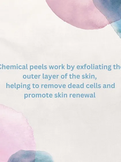 Chemical peels work by exfoliating the outer layer of the skin, removing dead cells and promoting skin renewal for a brighter complexion.