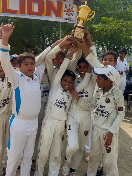 The winning team celebrating their victory. Every player contributed to this success.