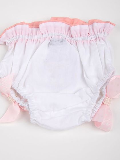 The back view of the cupcake-themed diaper cover.