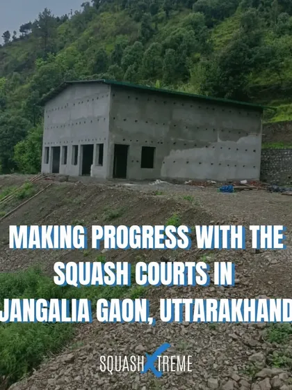 Making progress with the squash courts in Janglia Gaon. We hired local villagers to help with construction, supporting the local community.