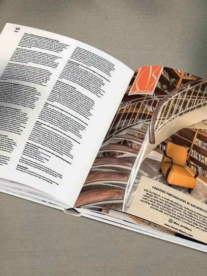 A photograph of our feature in Style Bible Volume 15. We express our heartfelt appreciation to Design et al for the opportunity to showcase our firm's work and insights in this prestigious publication.