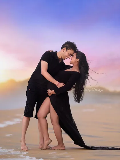 The connection between two people is what I love to capture most. This intimate portrait from a beach photoshoot in Goa focuses on the quiet, tender emotions shared between partners before they become parents.