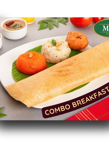 Start your day with this delicious combo breakfast, a smaller version of our mini tiffin.