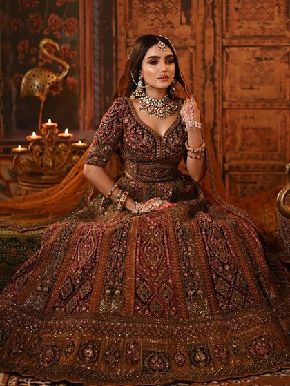 Another angle of this stunning look, her pose exuding confidence and regal elegance.