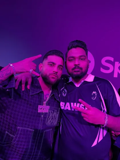 With the 'Gabru' himself, Karan Aujla. It's always a vibe connecting with other top artists in the desi music scene.