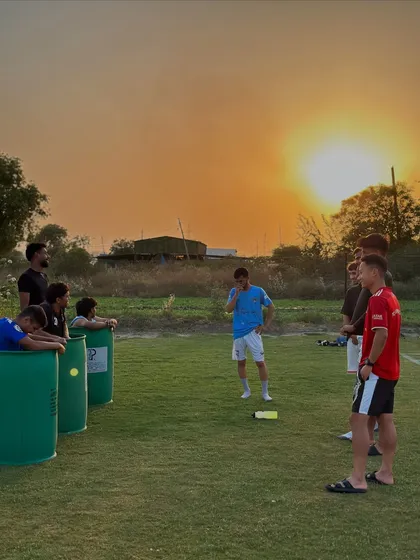 The work doesn't end when training is over. Recovery is key, and so is brotherhood. An ice bath against a sunset backdrop is how we recover and bond as a team.