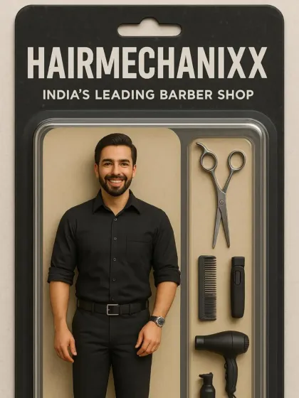 Precision packed, style delivered. This creative image represents our grooming experts, fully equipped with the tools and skills to redefine your look.