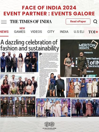 Our partnership with 'Face of India' was featured in both the Times of India and Pune Mirror. This level of media recognition highlights the scale and success of the events I manage.