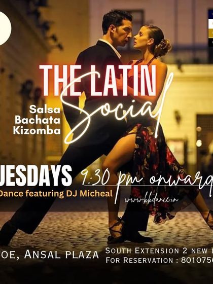 Join us for "The Latin Social" every Tuesday night. It's the perfect midweek break to de-stress, dance your heart out, and connect with the vibrant Latin dance community in Delhi.