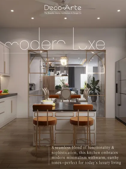 The kitchen is the center of modern life, a place for both cooking and conversation. This modern luxe kitchen combines sleek functionality with sophisticated style, using earthy tones and an open-plan layout to create a space that is both beautiful and practical.