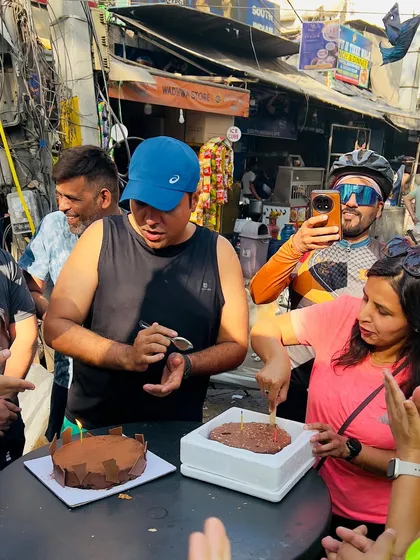 Another shot of the cake cutting. We make sure everyone gets a piece.