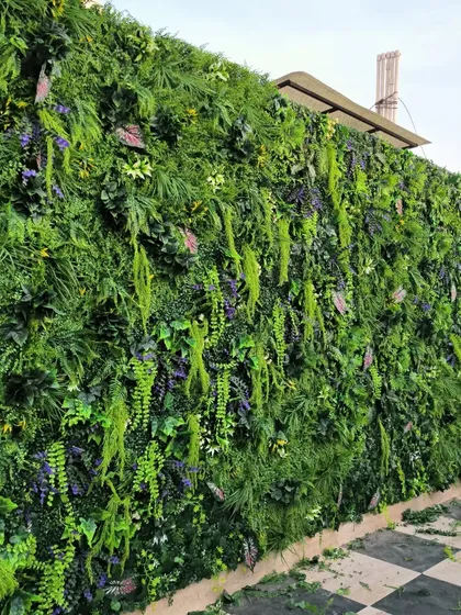 The floor after a fresh installation in Vikaspuri. A little bit of mess is part of the process before the big reveal of a perfectly clean and beautiful new green wall.