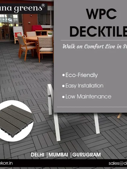 Walk on comfort and live in style with these gray WPC deck tiles. They are an eco-friendly choice that is easy to install and requires very little maintenance, bringing beauty and comfort to your outdoor patio.