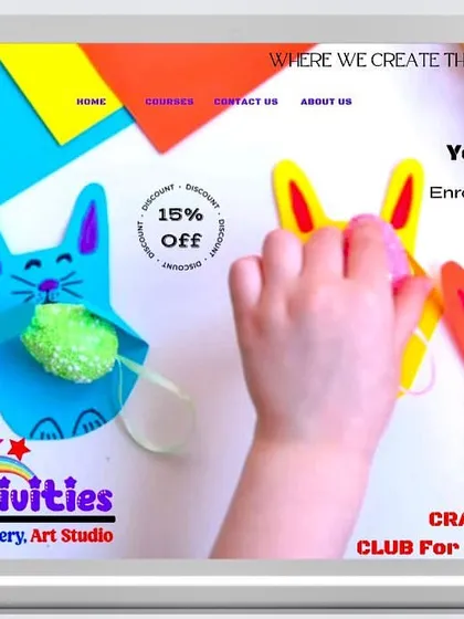 Our Craft Club for Toddlers is designed for little hands aged 2 to 5. This image shows a child making adorable paper bunnies, an activity that helps develop fine motor skills and introduces them to the joy of crafting with kid-friendly materials.