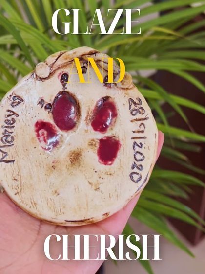 Glaze and cherish. This finished paw print keepsake shows how we can add color and a personal touch to make it even more special.