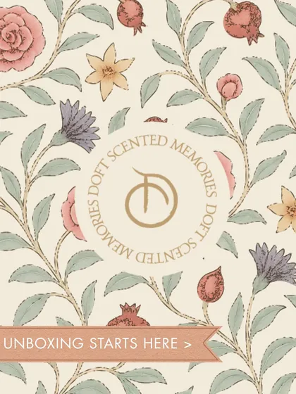 From idea to scent, a journey in bloom. The unboxing starts here, with my custom-designed floral paper that wraps each gift in beauty and intention.