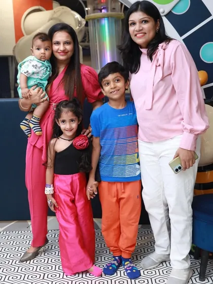 Friends and family gather to celebrate. Our play area is a great place for kids to have fun while adults catch up.