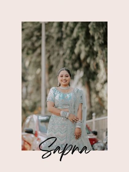 A lovely outdoor portrait of the bride, Sapna. The natural light and background help create a soft and flattering image that showcases her happiness.