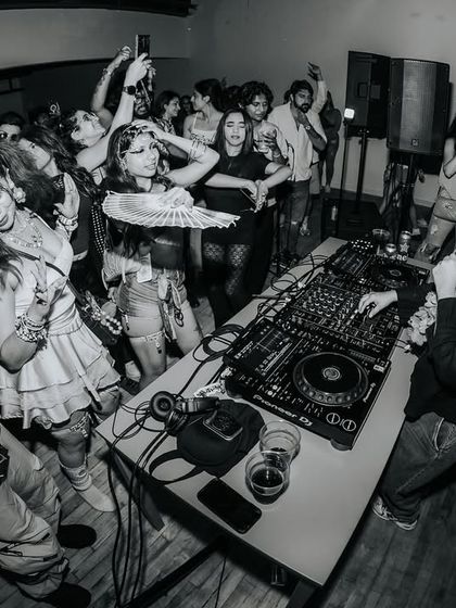 A high-angle shot from my Lush Loft party in Toronto. You can see how packed and intimate the space was. I love being right there with the crowd, feeling their energy as I mix tracks. It’s a shared experience.