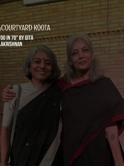 A photo of two of our community members, Gita Balakrishnan and Natasha Iype, at the "1700 in 70" book launch, a highlight of our June calendar.