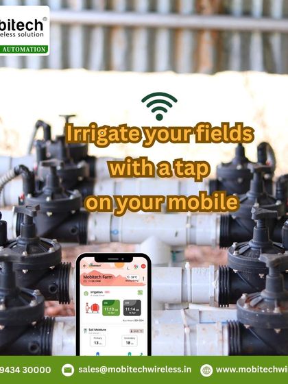 A close-up of our automated valve setup, ready to be controlled with a simple tap on your mobile phone.