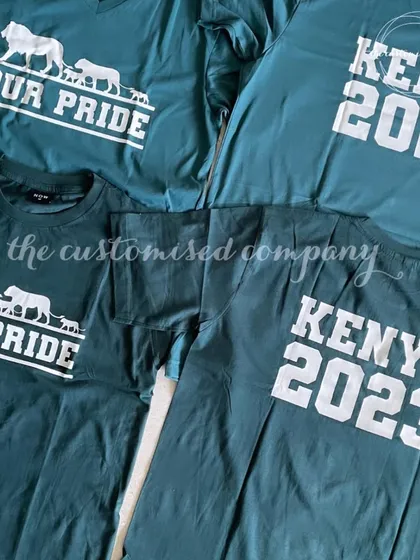 A fun spin on "The Lion King" for a family safari trip. These custom "Our Pride" t-shirts are a must-have for creating coordinated family photos and memories.